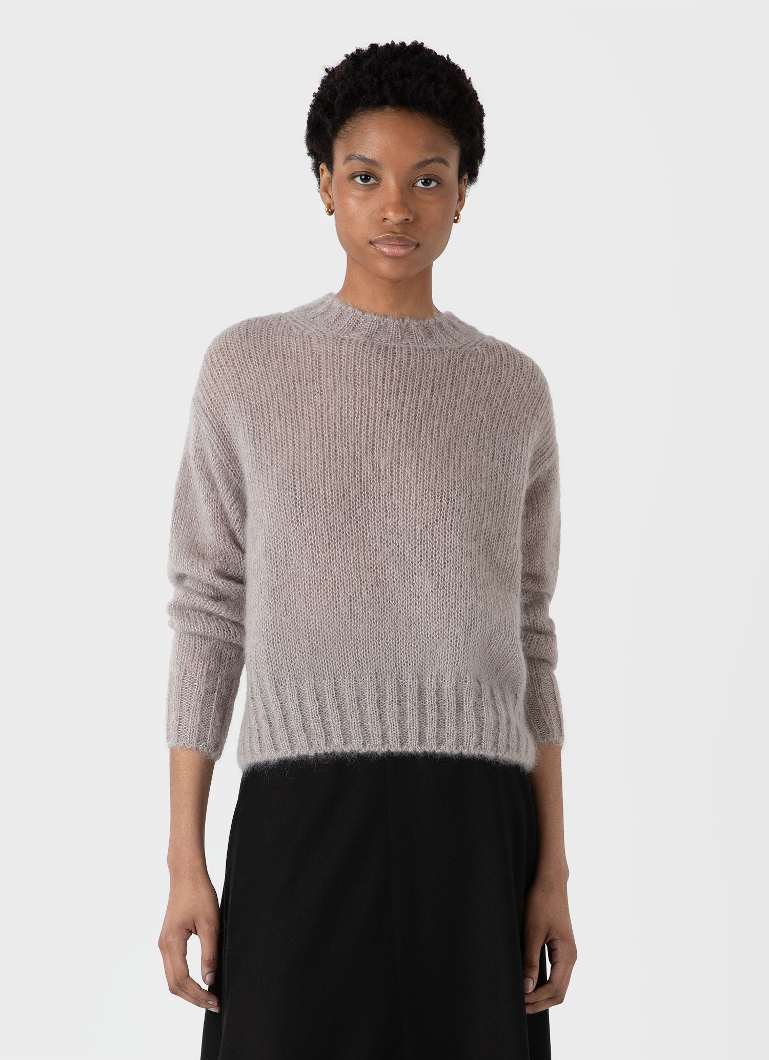 Women's Mohair Silk Jumper in Sandstone | Sunspel