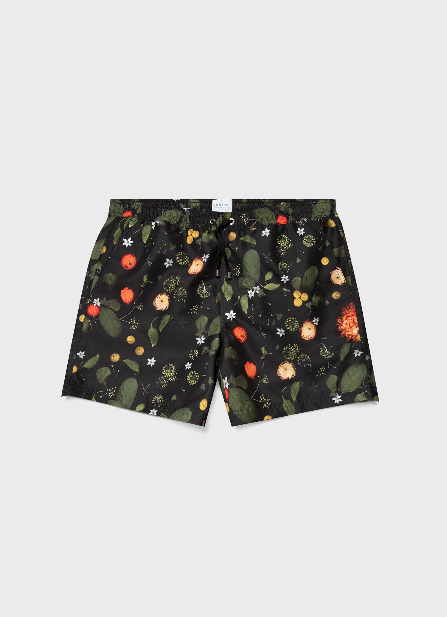 Men's Flower Print Swim Shorts in Hedgerow Print | Sunspel