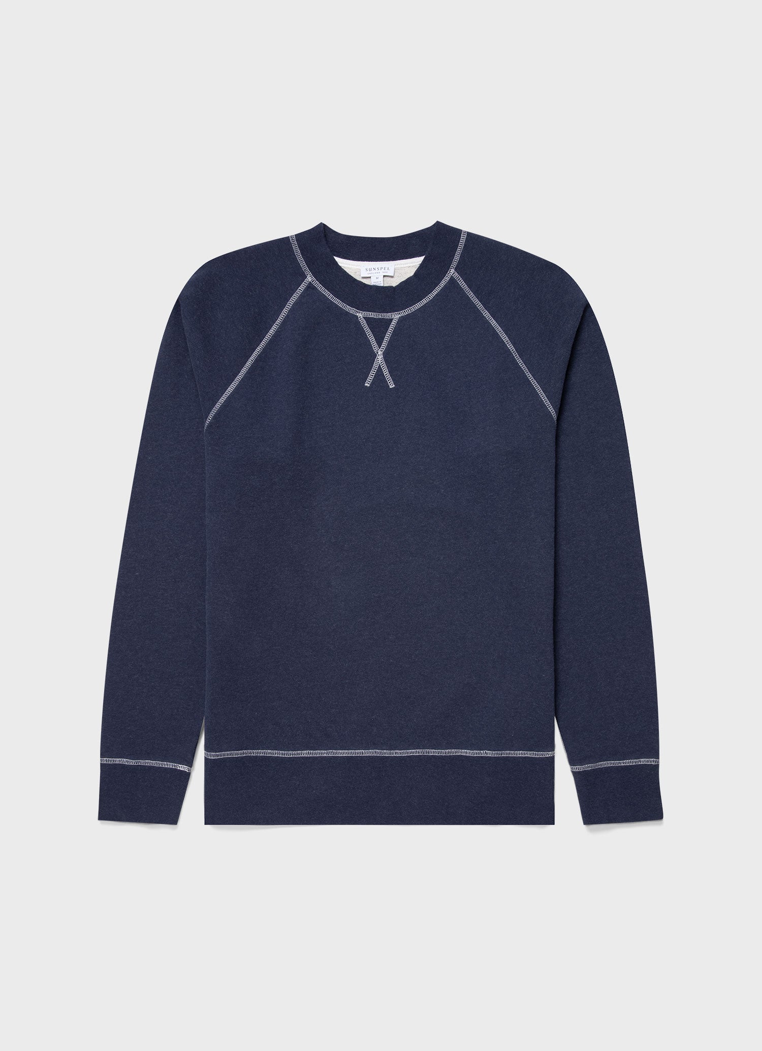 Men's Fleeceback Sweatshirt in Navy Melange | Sunspel