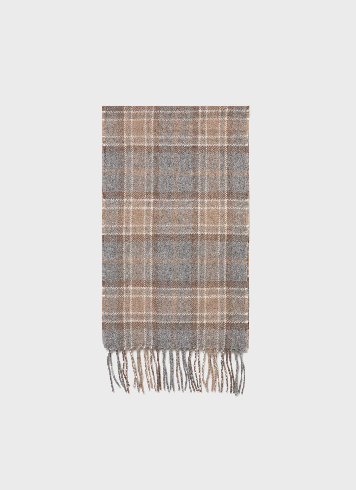 Cashmere Woven Scarf in Sandstone Check