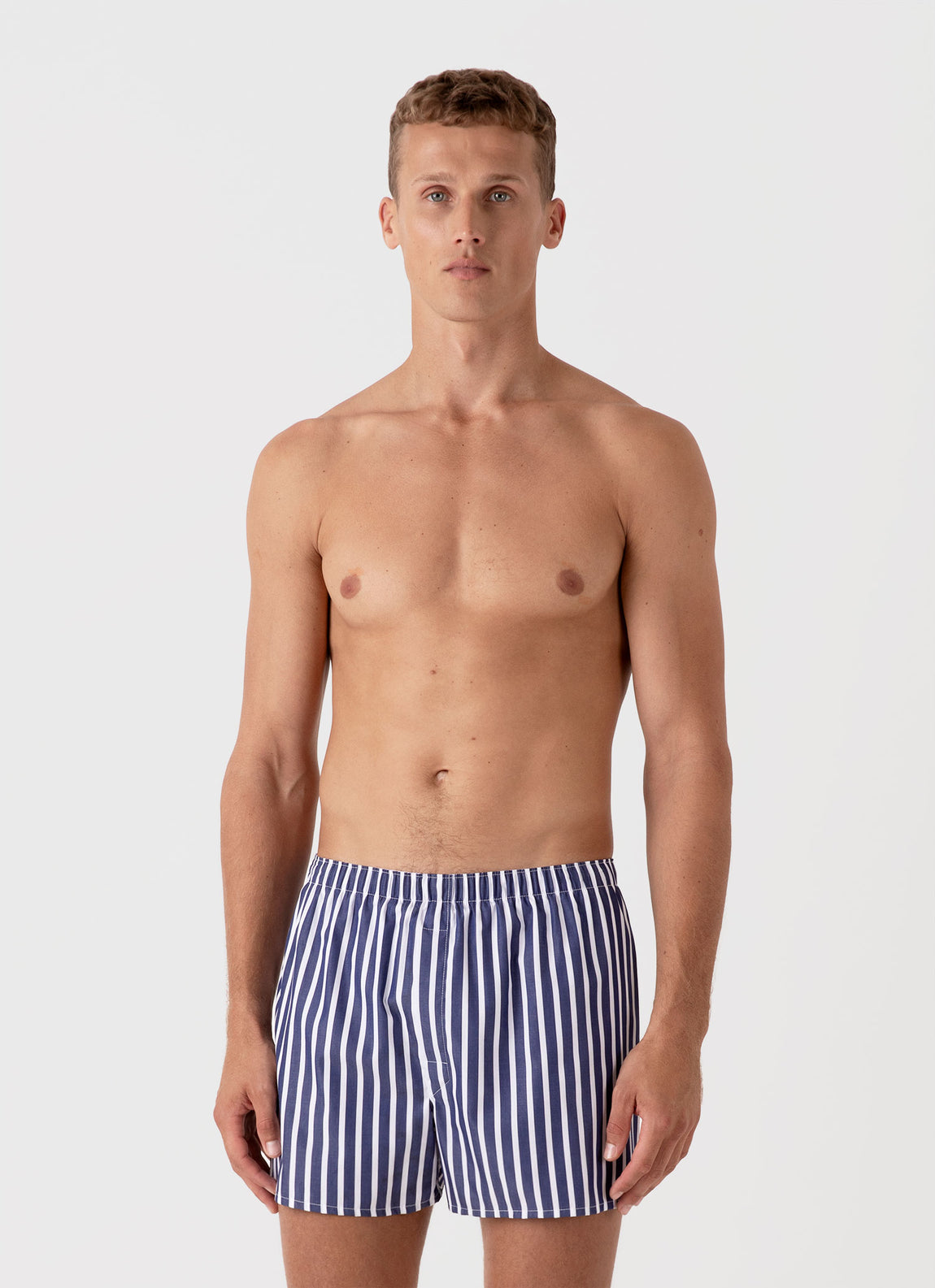 Men's Classic Boxer Shorts in Navy/White