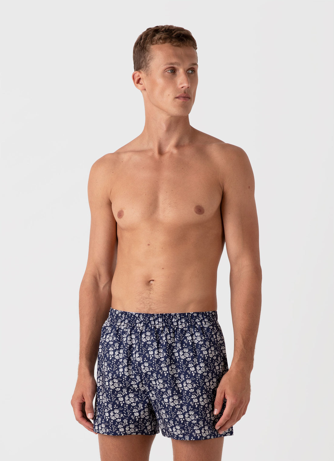 Men's Classic Boxer Shorts in Liberty Fabric Navy Meadow