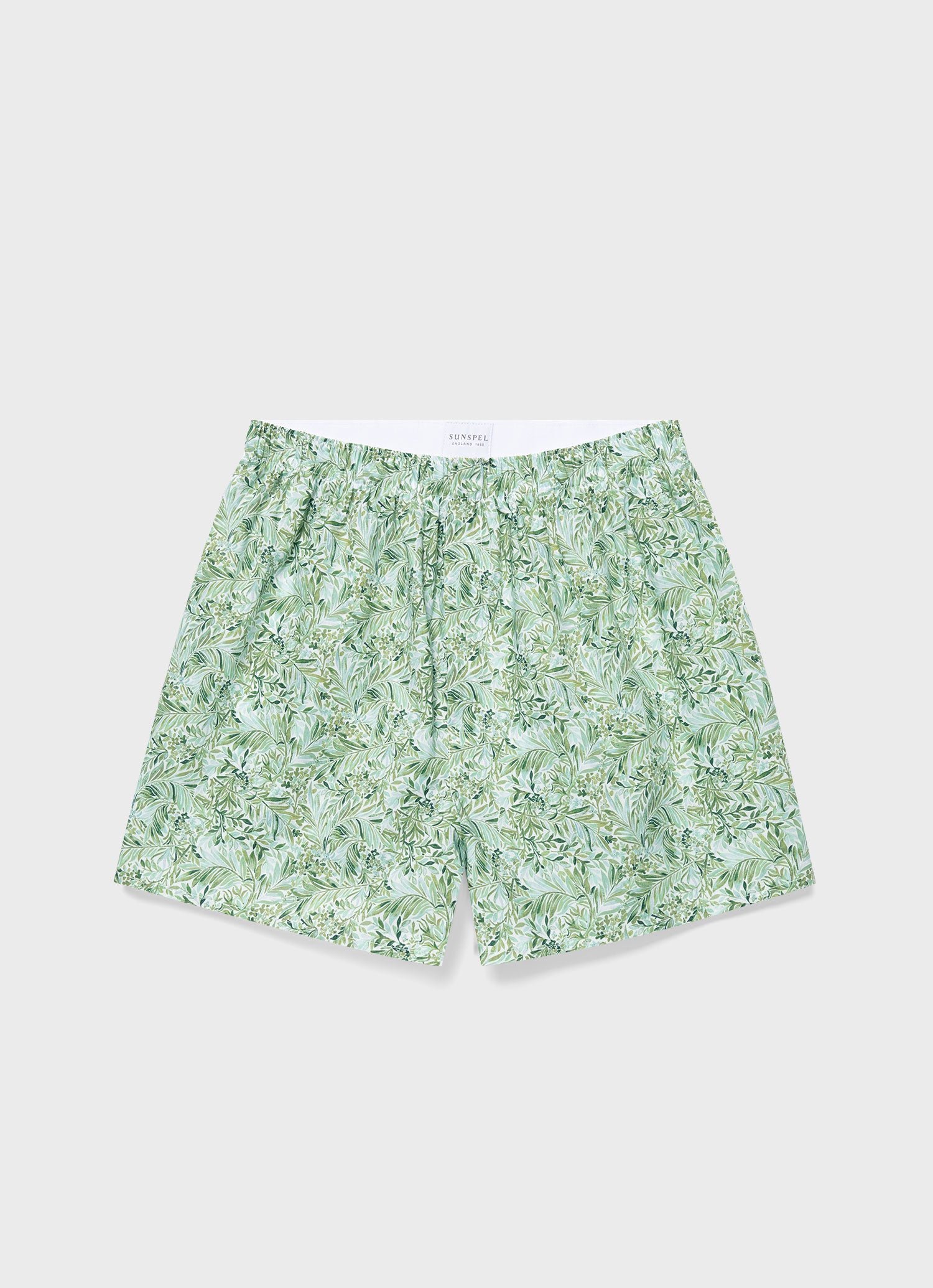 Men's Classic Boxer Shorts in Liberty Fabric in Green Garden | Sunspel