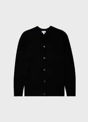 Men's Extra-Fine Merino Cardigan in Black