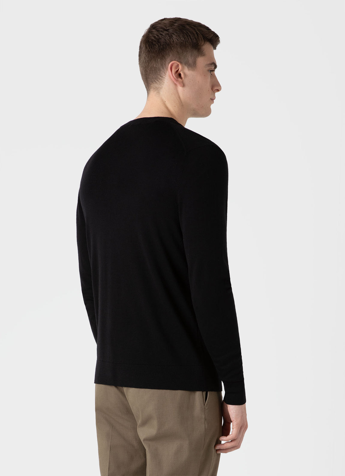 Men's Extra-Fine Merino Cardigan in Black