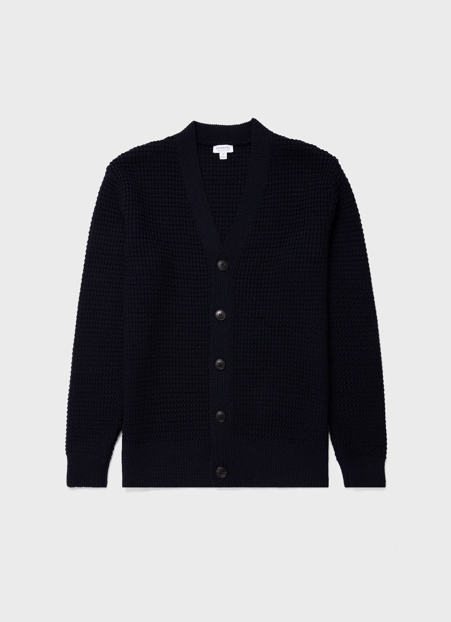 Men's Fisherman Cardigan in Navy | Sunspel