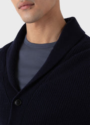 Men's Shawl Neck Cardigan in Navy