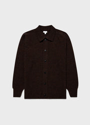 Men's Shetland Cardigan in Dark Green Melange