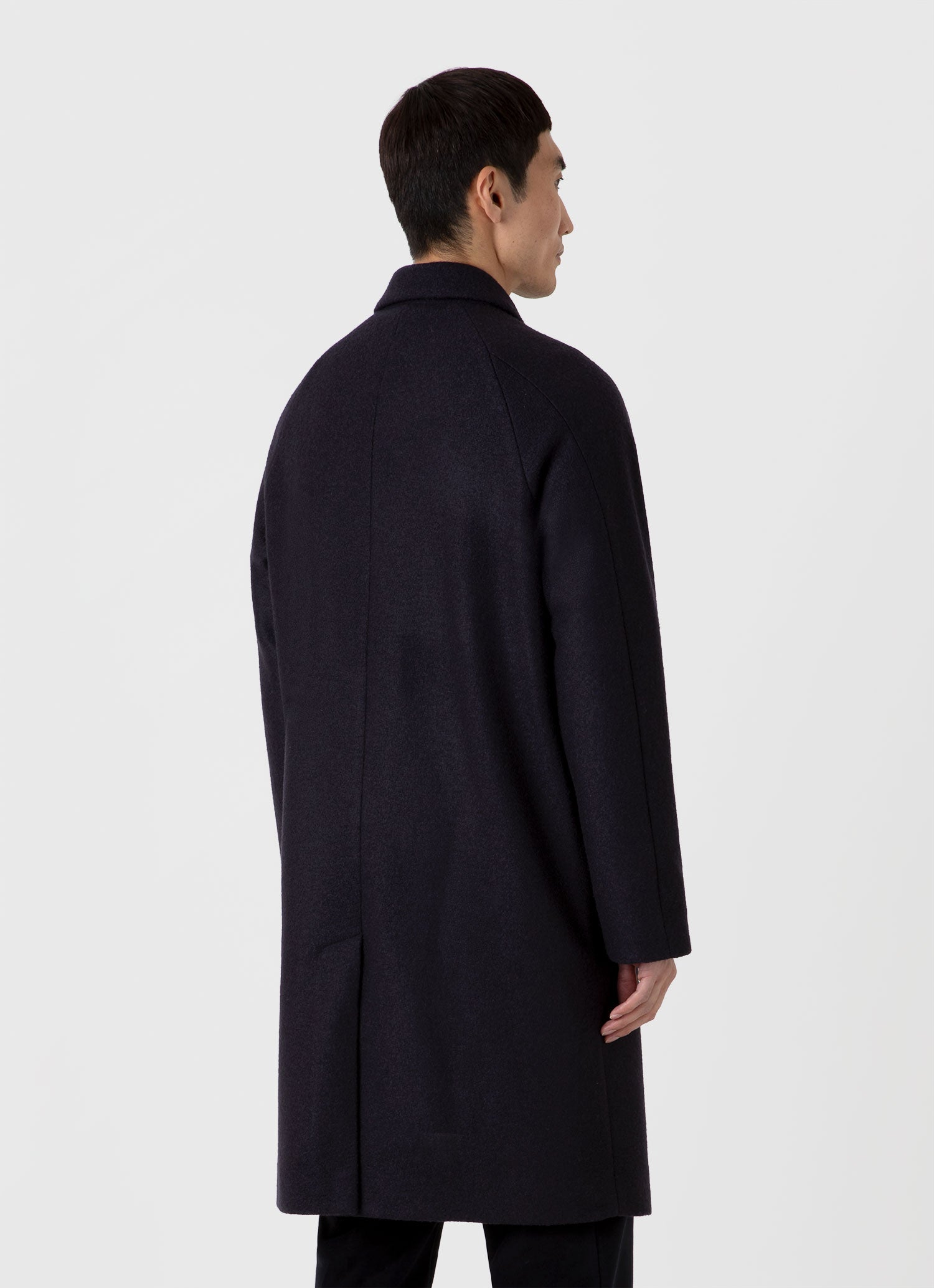 Men's Boiled Wool Car Coat in Navy