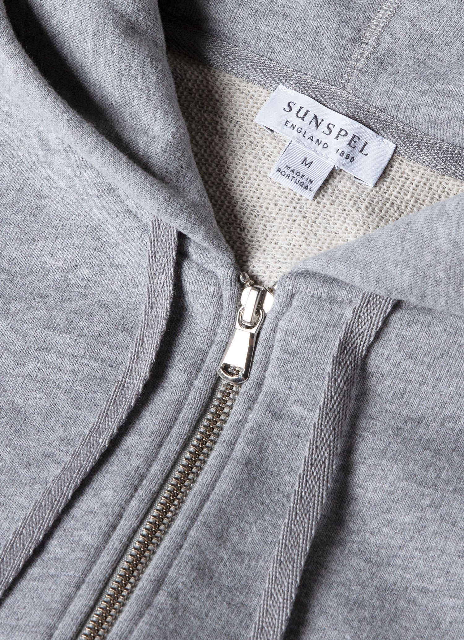 Men's Loopback Zip Hoody in Grey Melange | Sunspel