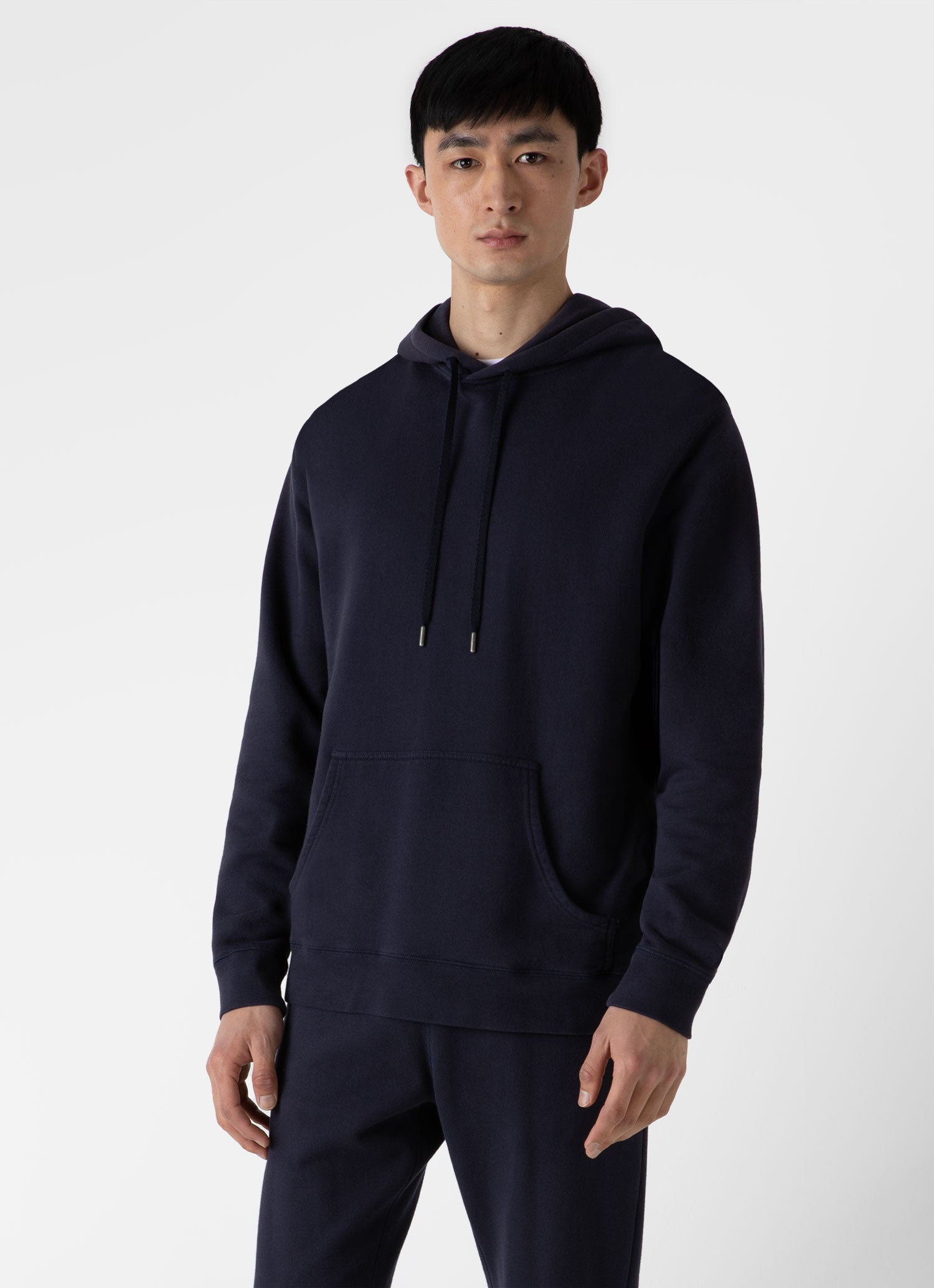 Men's Loopback Hoodie in Navy | Sunspel