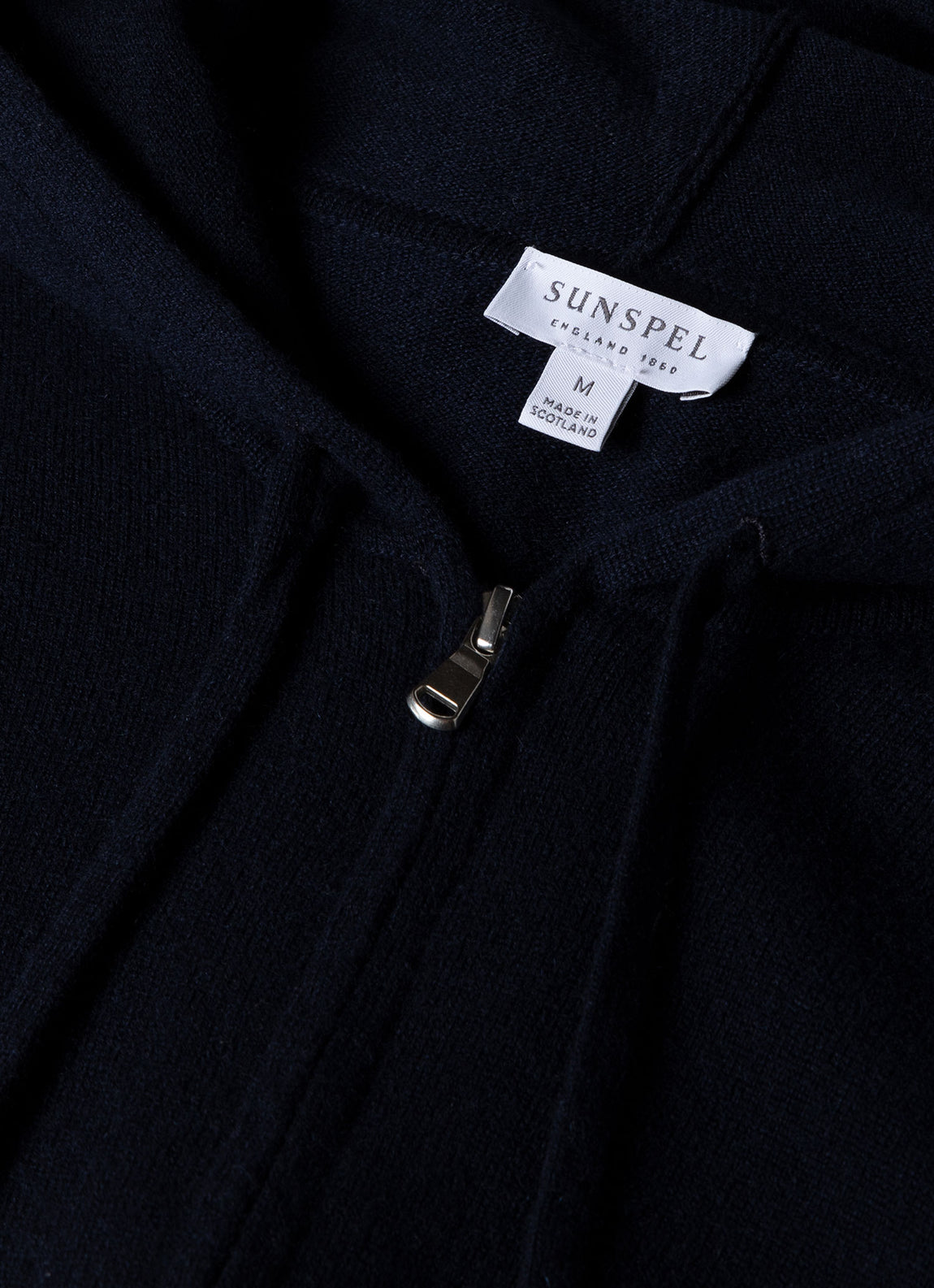 Men's Cashmere Zip Hoodie in Navy | Sunspel