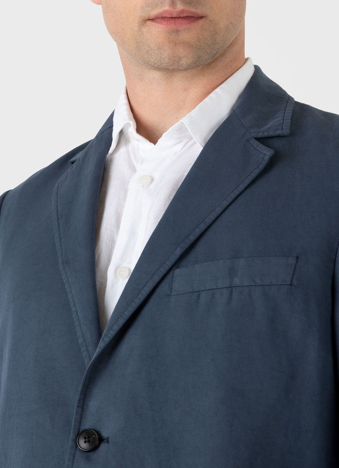 Men's Cotton Linen Two-Piece Suit in Shale Blue