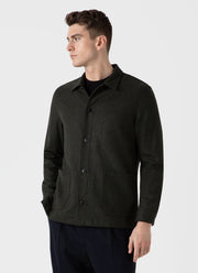 Men's Wool Twin Pocket Jacket in Drill Green