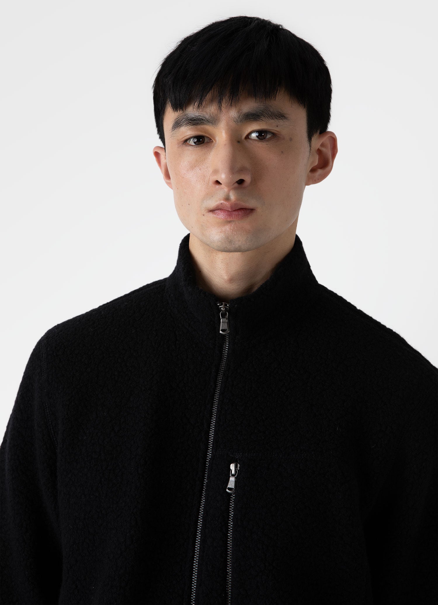 Men's Wool Fleece Jacket in Black