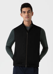 Men's Insulated Wool Gilet in Black