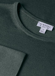 Men's Extra-Fine Merino Crew Neck in Drill Green