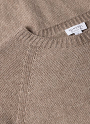 Men's Lambswool Crew Neck Jumper in Sandstone