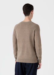 Men's Lambswool Crew Neck Jumper in Sandstone