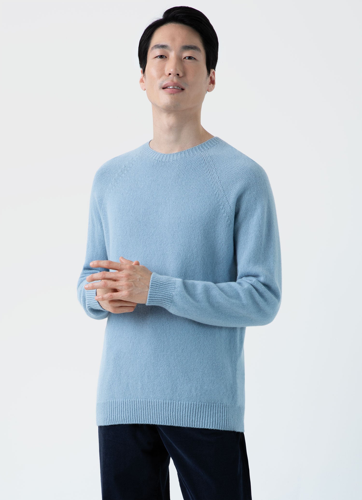 Light blue crew neck sweater sale