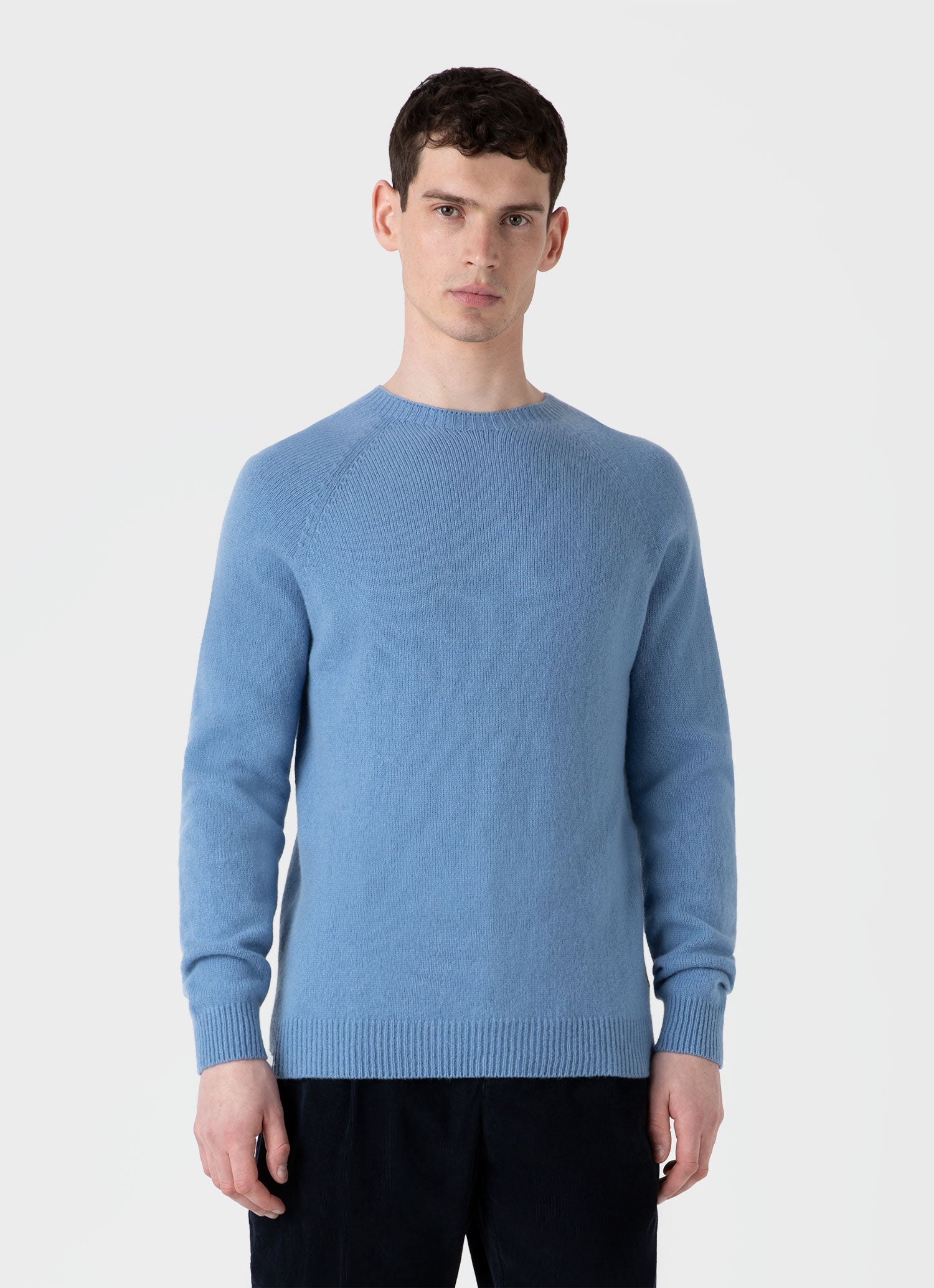 Men's Lambswool Crew Neck Jumper in Cornflower