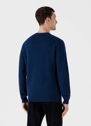 Men's Lambswool Crew Neck Jumper in Naval Blue