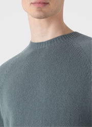 Men's Lambswool Crew Neck Jumper in Smoke Green