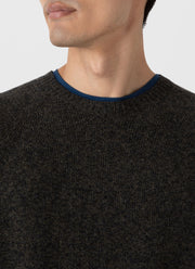 Men's Lambswool Crew Neck Jumper in Khaki Twist