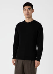 Men's Cashmere Crew Neck Jumper in Black