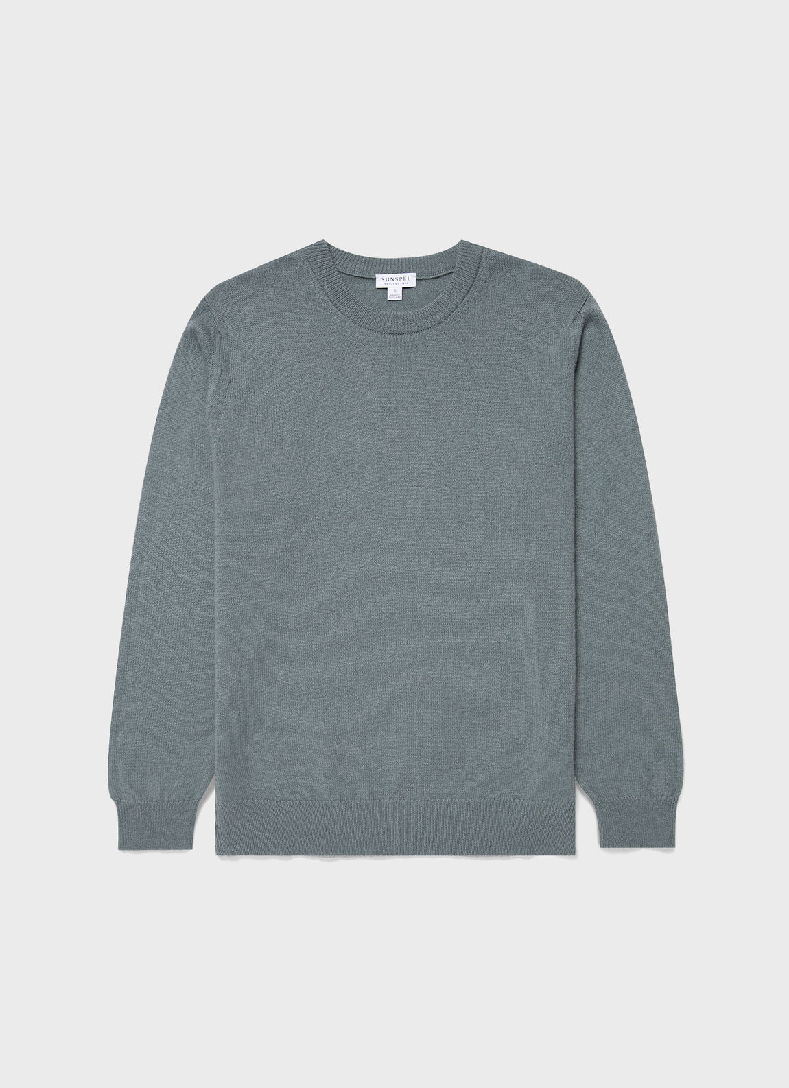 Men's Cashmere Crew Neck Jumper in Smoke Green