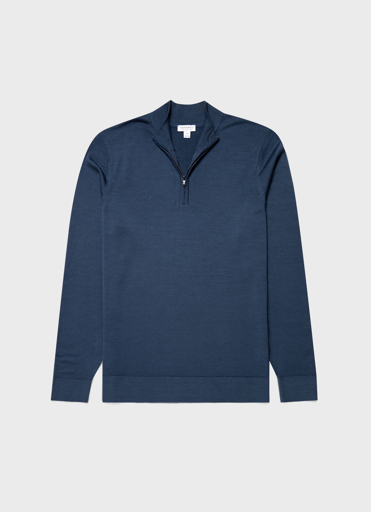 Men's Extra-Fine Merino Zip Neck in Slate Blue