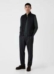 Men's Extra-Fine Merino Zip Neck in Drill Green