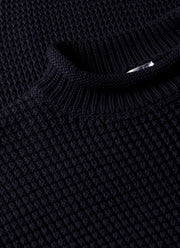 Men's Merino Fisherman Jumper in Navy