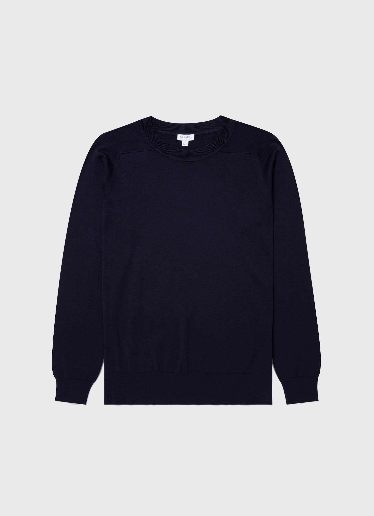 Men's Sea Island Cashmere Crew Neck Jumper in Navy | Sunspel