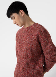 Men's Lambswool Textured Jumper in Magma Twist