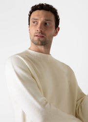 Men's English Merino Fisherman Jumper in Ecru