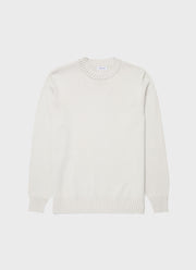 Men's Cotton Crew Neck Jumper in Putty