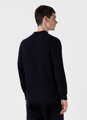 Men's Mariner Mock Neck Jumper in Light Navy