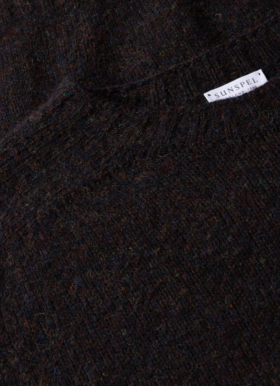 Men's Shetland Crew Neck Jumper in Midnight Melange