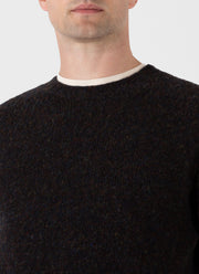 Men's Shetland Crew Neck Jumper in Midnight Melange