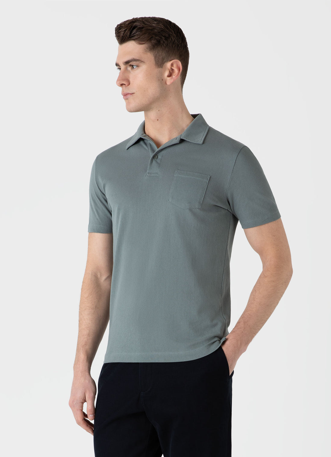 Men's Riviera Polo Shirt in Smoke Green