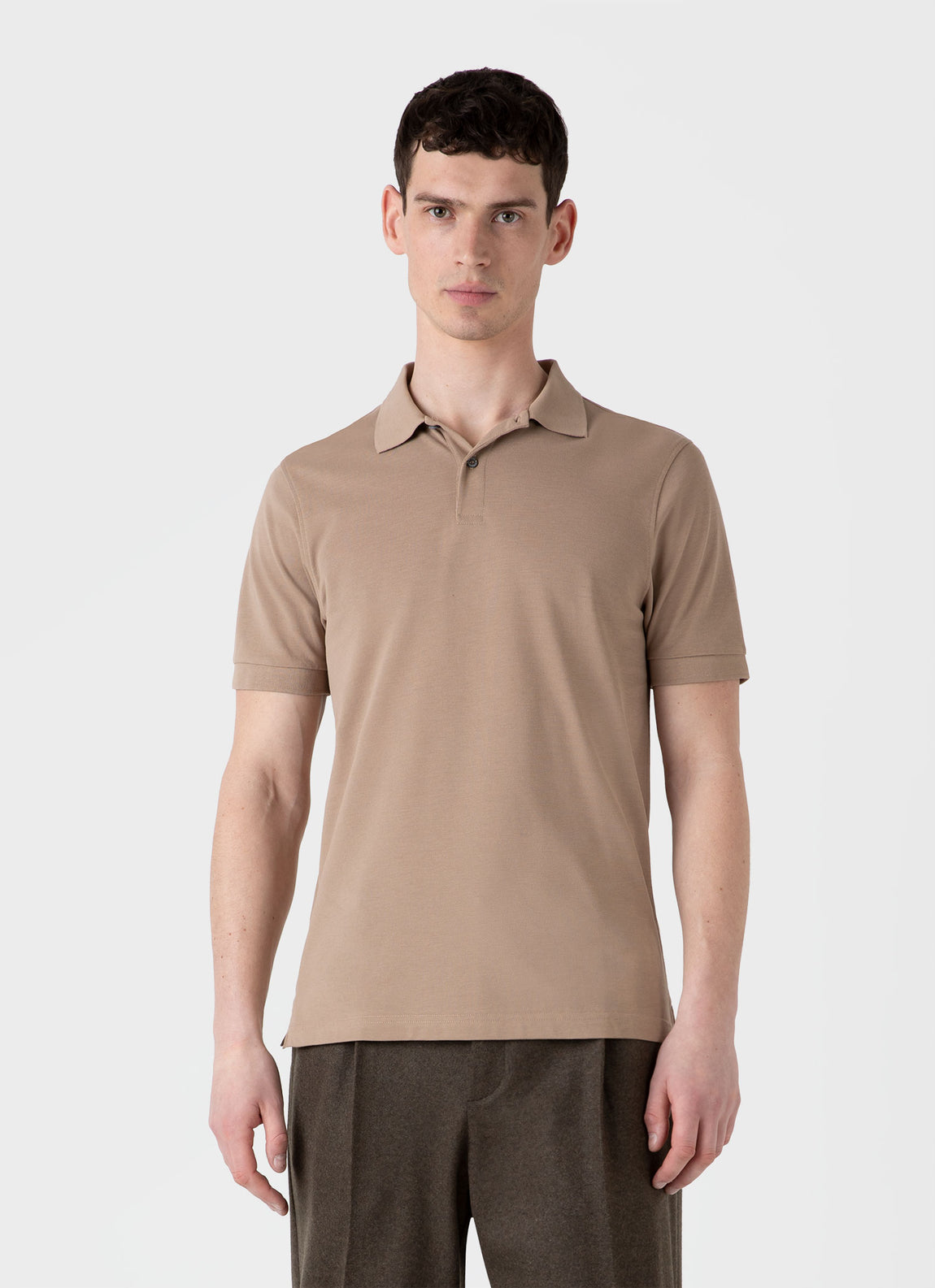 Men's Piqué Polo Shirt in Sandstone