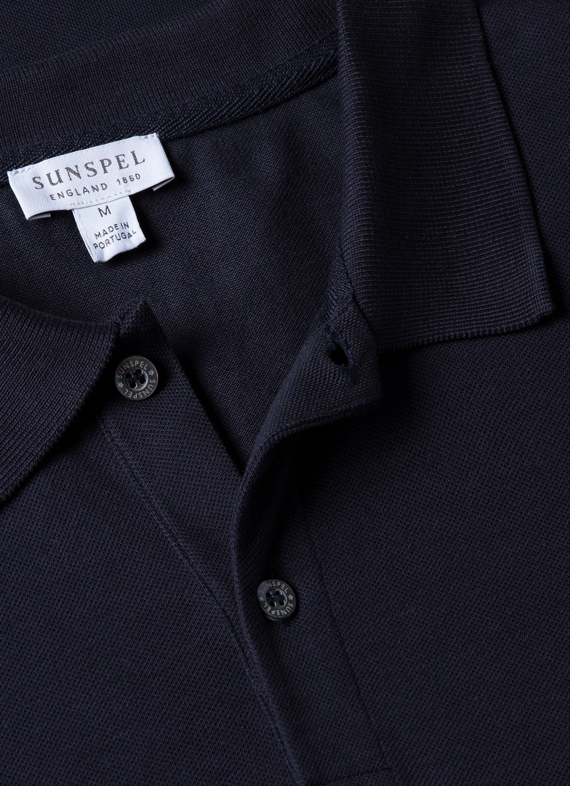 Men's Piqué Polo Shirt in Navy | Sunspel