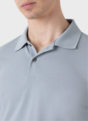 Men's Piqué Polo Shirt in Smoke Blue