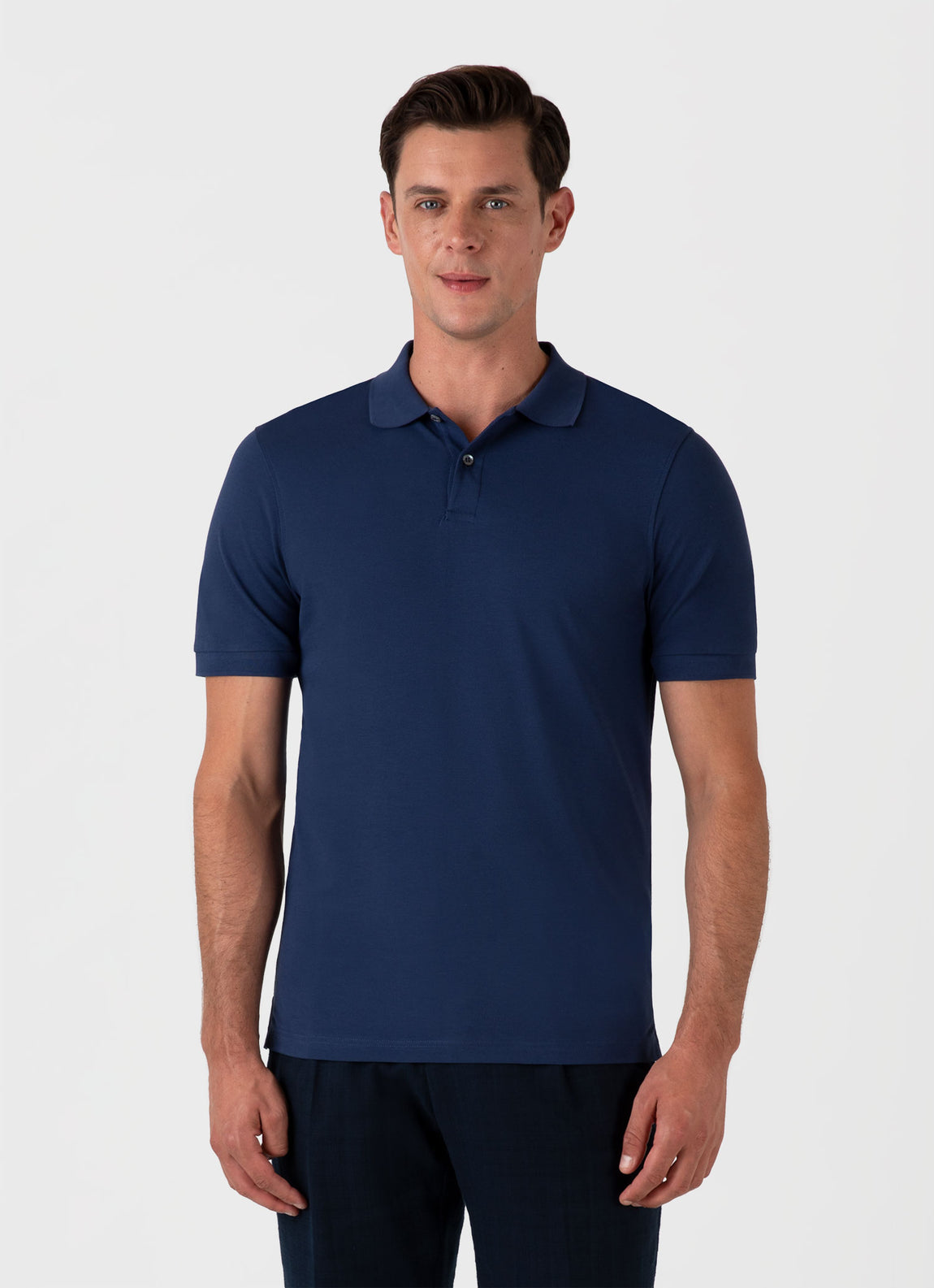 Men's Piqué Polo Shirt in Ink Blue