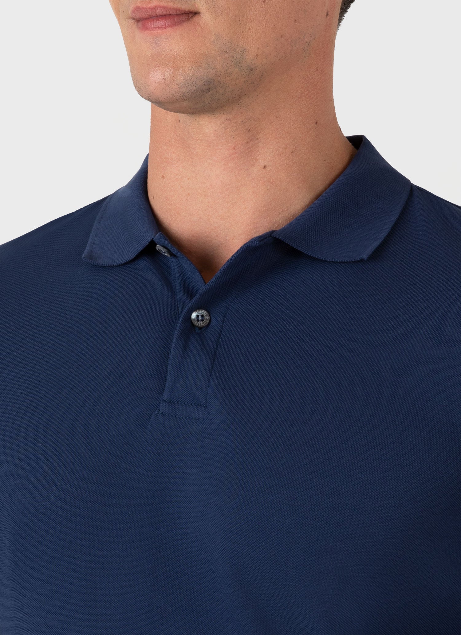 Men's Piqué Polo Shirt in Ink Blue