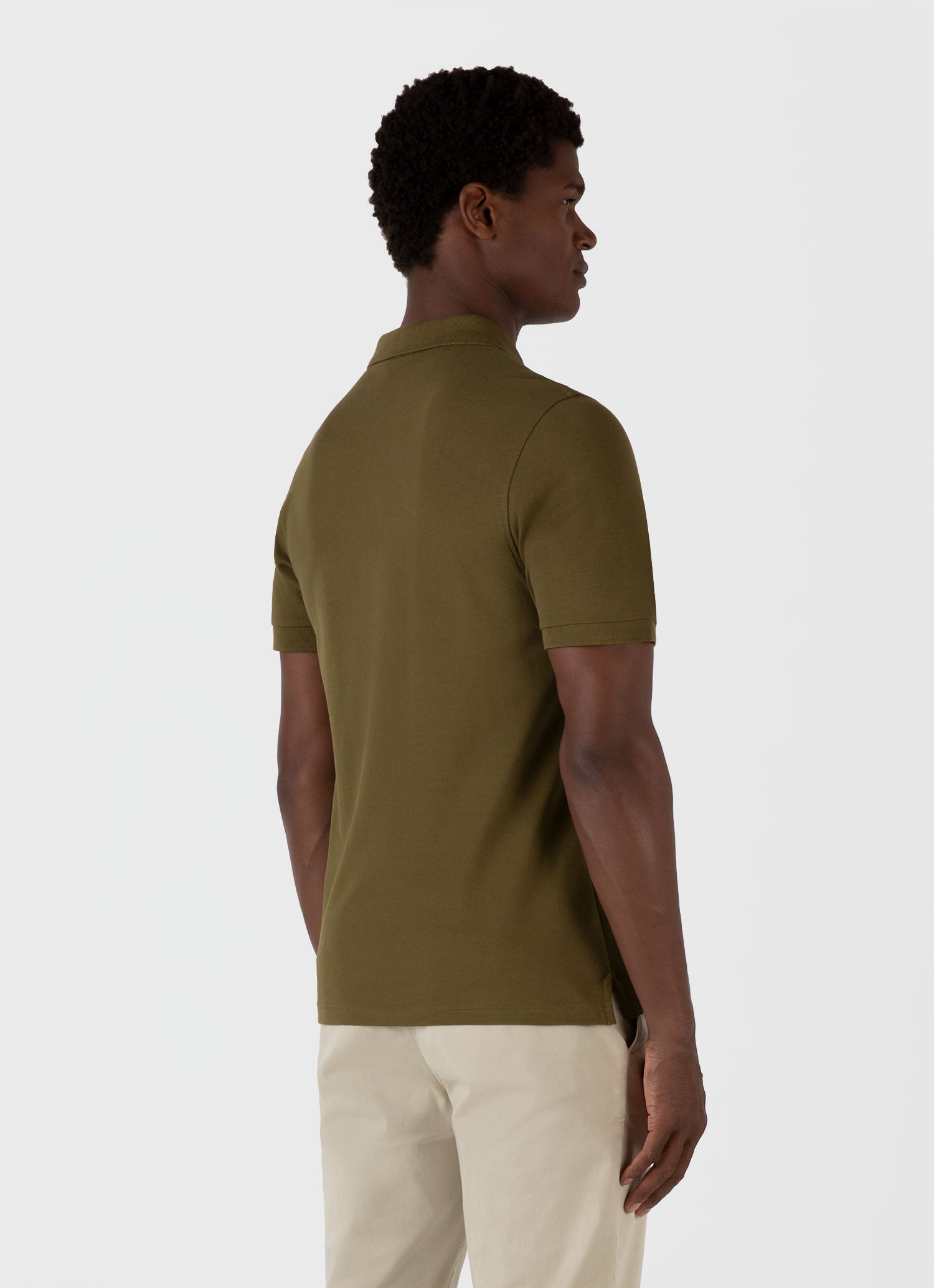 Men's Piqué Polo Shirt in Olive Green