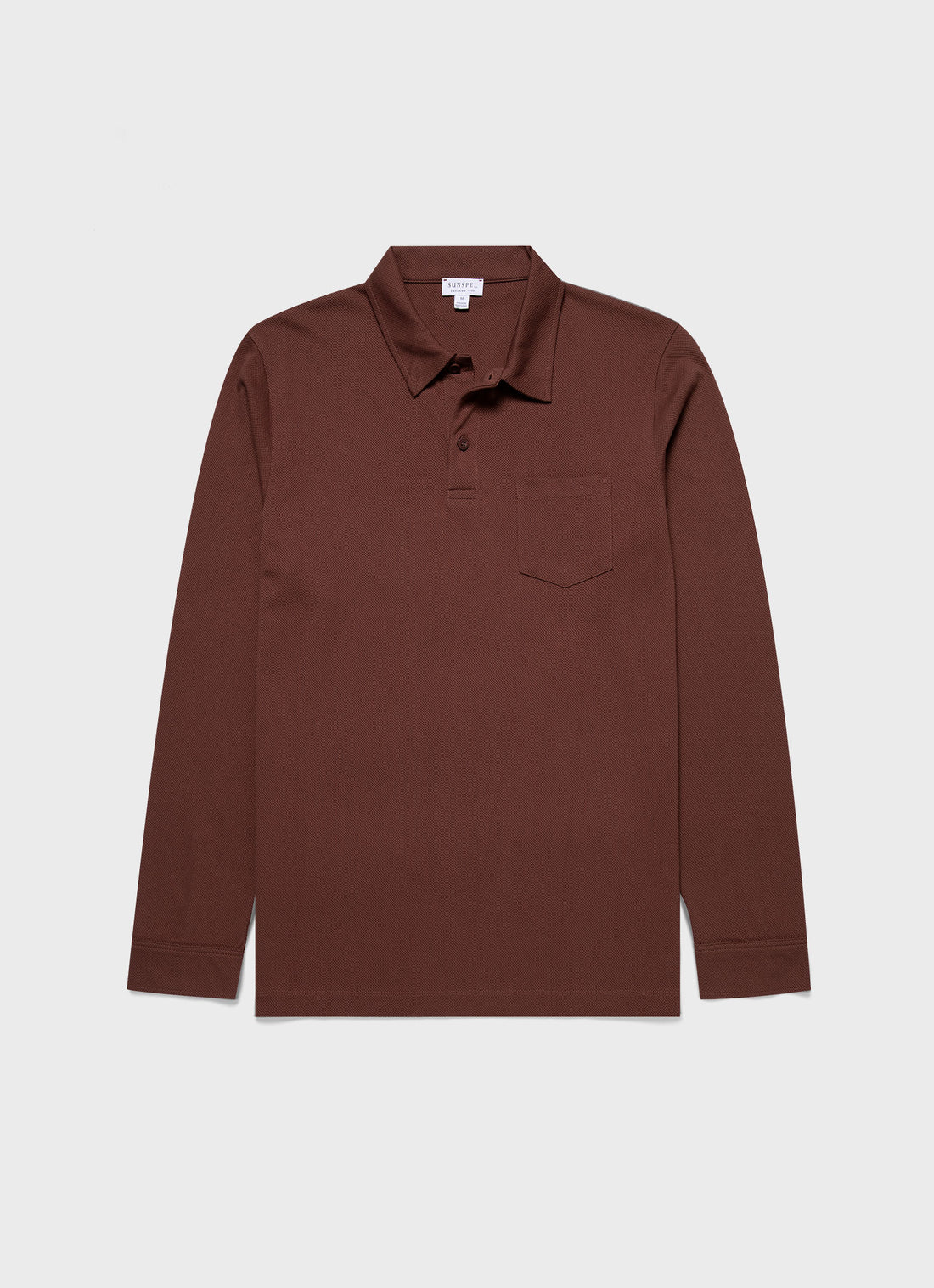 Men's Long Sleeve Riviera Polo Shirt in Cocoa Brown