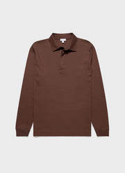 Men's Heavyweight Rugby Polo Shirt in Cocoa Brown