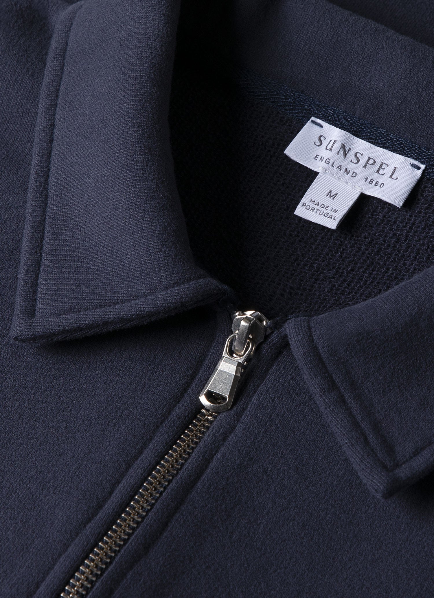 Men's Zip Polo Loopback Sweatshirt in Navy